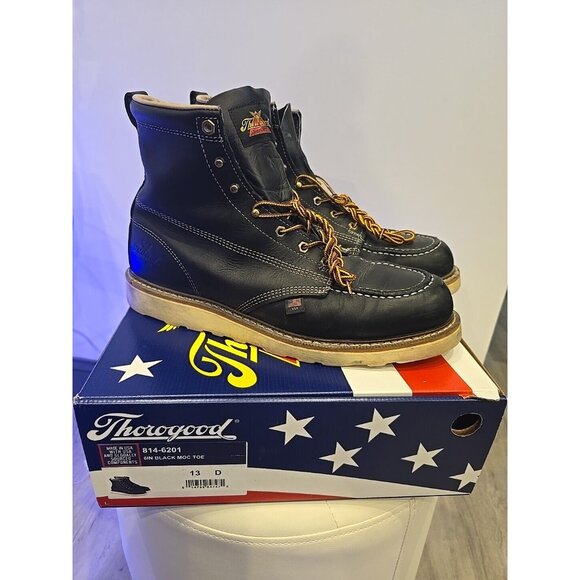 Thorogood Men Size 13 D Work Boots 814-6201 Wedge Bottom Boots Union US Made EUC - Picture 1 of 10
